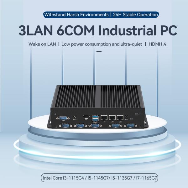 Industrial Mini Fanless Computer Intel Core Series Processor 1115G4 3LAN 6COM DDR4 RAM