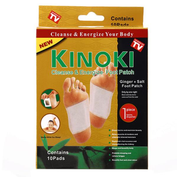 10 Pcs Per Box Ginger Salt Detox Foot Pads for Cleansing Feet and Enhancing Immunity