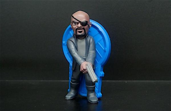 Cartoon Little Collectible Toys Nick Fury Toy Marvel Character 7 CM Height