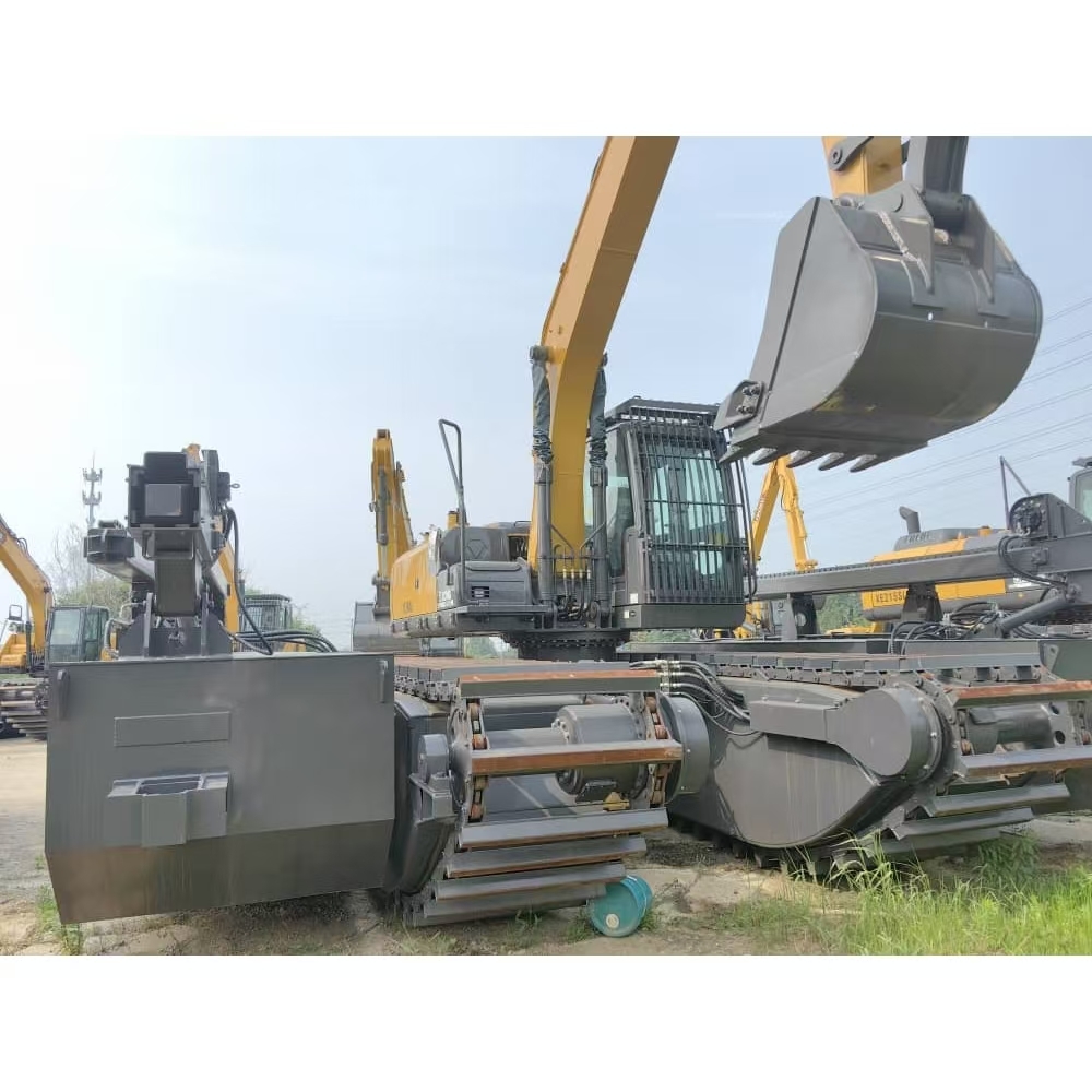 Amphibious Excavator XE215GSLL With 15M Long Reach Boom  ISUZU Engine Euro 2 With Undercarriage Pontoon