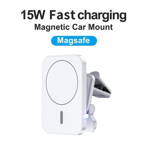 15W QI Wireless Magsafe Charger Magnetic Car Phone Holder 12V 1.5A