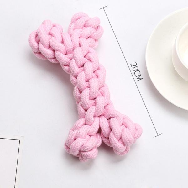 Dog Toys Fashionable Interactive Pink TPR Rope Interactive Chew Cleaning Tooth