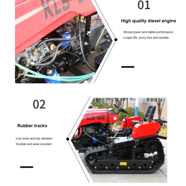 Agricultural Farm Machinery Crawler Tiller Rotary Lawn Tractor with and Disel Engine Type