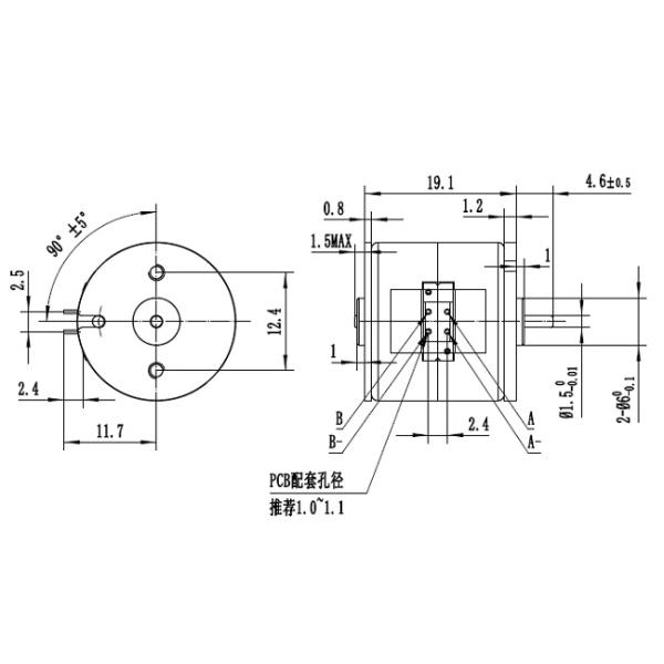 Двухполярный участок 2 Stepper мотора 20mm привода 24V микро- с шестерней металла