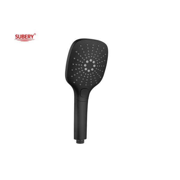 Black Column Hand Held Showerheads ABS Plastic 3 Function