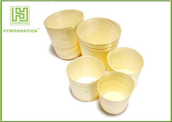 Wholesale Poplar Pine Wood Round Cup Wooden Cup for Food Dessert