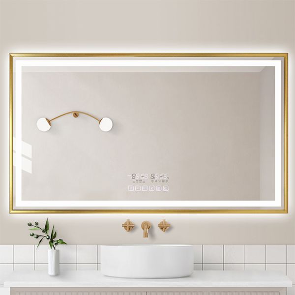 LED Illuminated Minimalist Bathroom Mirror Framed Frosted Edge Bathroom Mirror With Light