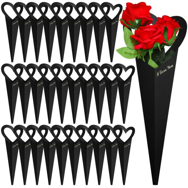 Bouquet de cœur sur mesure fait à la main Aménagement floral Emballage Boîte en papier kraft Sac pour fleur