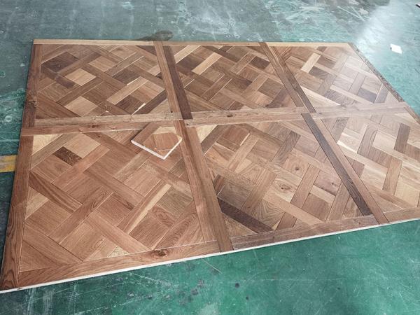 Smoked & Stained Versailles Oak Parquet Engineered Flooring,  Character Grade