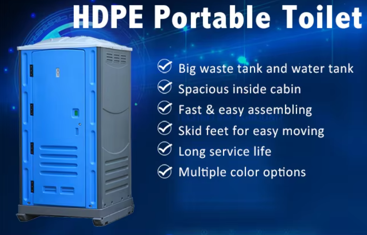 HDPE Material Portable Toilet with 130L Water Tank and Easy Installation for Construction Sites