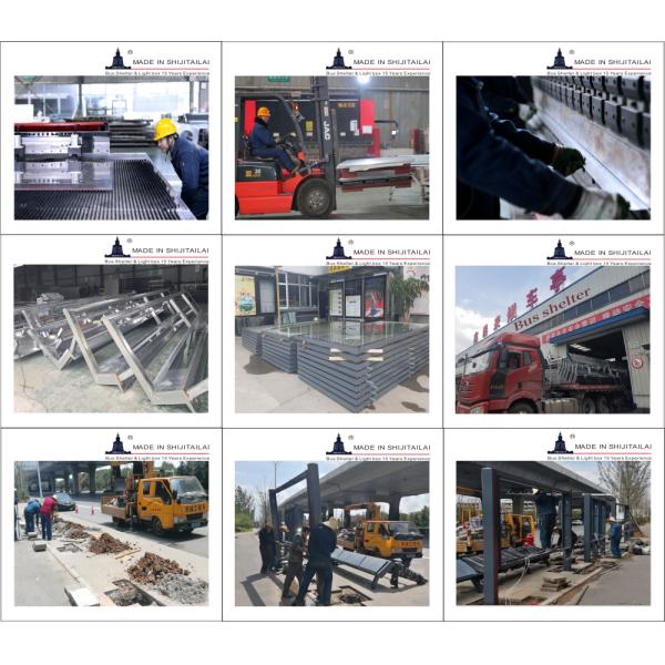 Outdoor Metal Paint 2500mm 8H Bus Stop Shelter