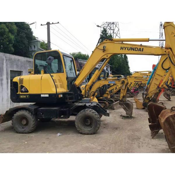 Машина экскаватора Хюндай используемая Р60В-7 мини, подержанные экскаваторы колеса для продажи