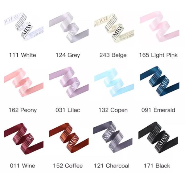 напечатанная лента сатинировки прядильного кулича 25mmx50y скучает по вам лента обруча подарка