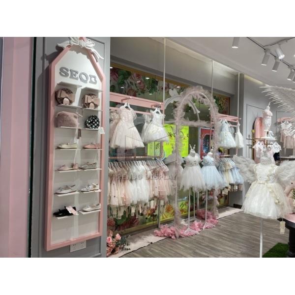 Marble Powder Coated Kids Clothing Shop Display Furniture
