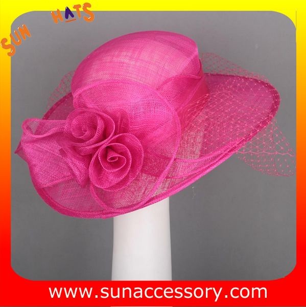 Elegant fancy Church sinamay hats for ladies ,Sinamay wide brim church hat