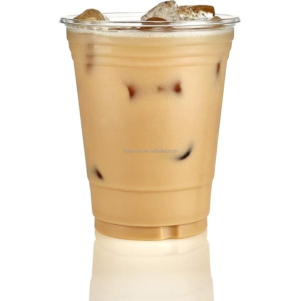 Coffee Shops Must-Have Custom Disposable 12oz 16oz Plastic Paper Coffee Cup Lid Cover