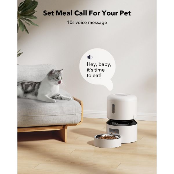 Large Capacity Smart Pet Food Dispenser with Video Monitoring