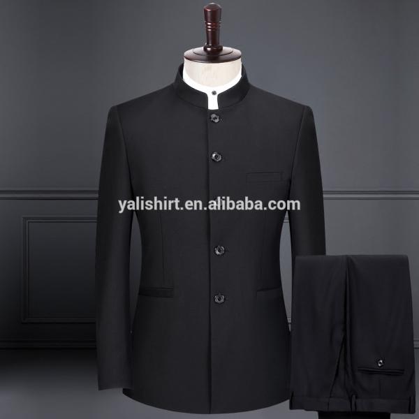 wholesale custom slim fit mens chinese collar suit