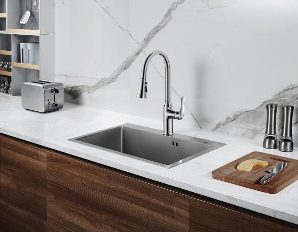 Banca da cozinha de aço inoxidável da SETA, banca da cozinha de Undermount da bacia de 600x430mm única