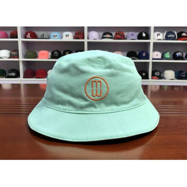 Popular customized colors 100% cotton twill flat embroidery logo bucket hats caps