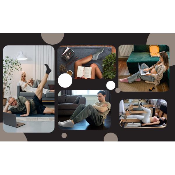 Diabetic Adults Men Women 4 Pairs Unisex Grip Socks for Yoga Home Workout Barre Pilates Hospital Non Slip