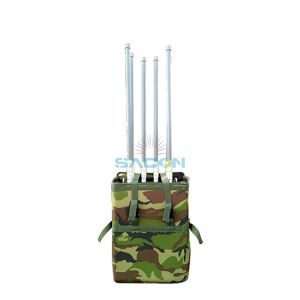 6 Antennas 75W 100m Range Manpack Phone Signal Jammer with Built-in Battery