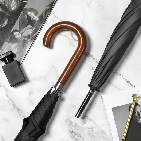 Business Promotion Umbrella Customized Curved Handle Golf Straight Umbrella with Logo
