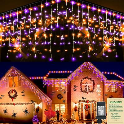 Connectable Waterproof Outdoor Icicle Lights 900 LED Warm White Twinkle Lights