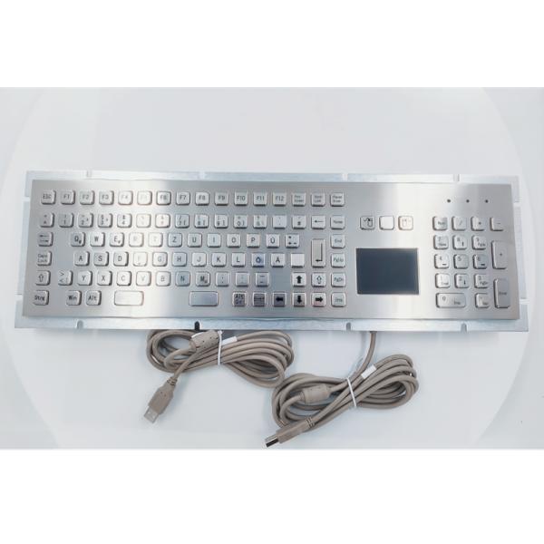 Self Service Kiosk IP65 Waterproof Industrial Stainless Steel Metal Keyboard With Touchpad