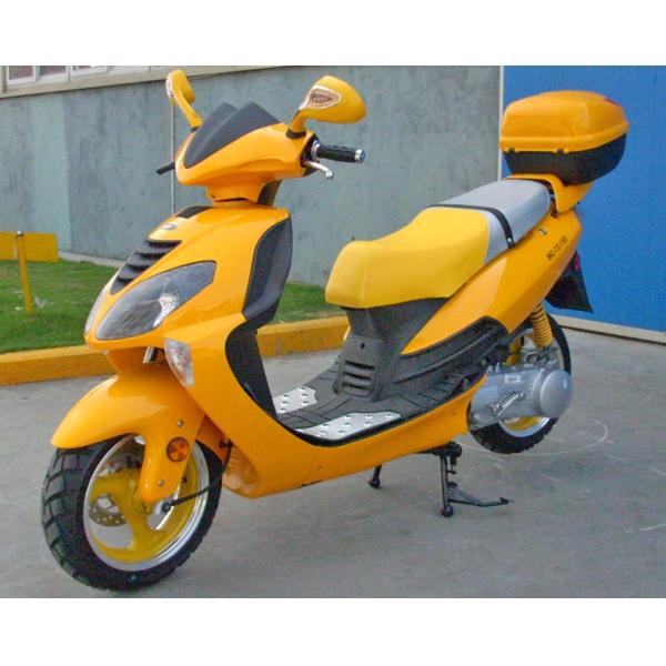 Голубой мини мотоцикл самоката с принудили 150кк КВТ, который проветрите охлаженный двигатель