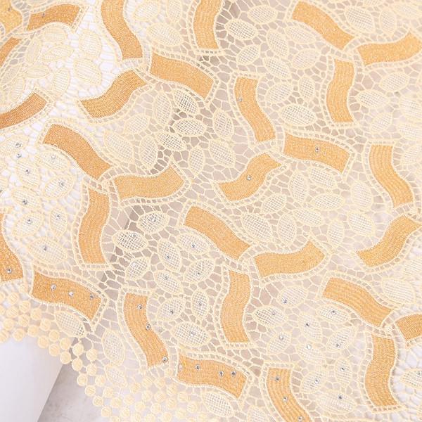 F50276 51-52 gold/yellow/fushia pink indian lace embroidery fabric for dress
