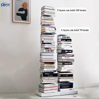 Bibliothèque faisante le coin en acier de débarquement d'étagère invisible simple en métal