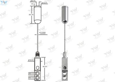 Ceiling Mounted Art Cable Hanging System / Wire Suspension Kit For Gallery Display