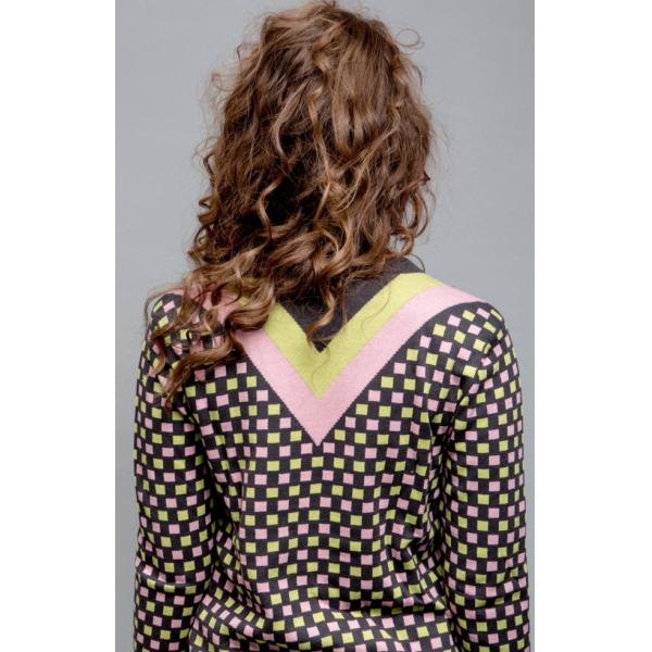 Birdseye Jacquard Knit Sweater Winter Pullover For Ladies Casual Wear Warm