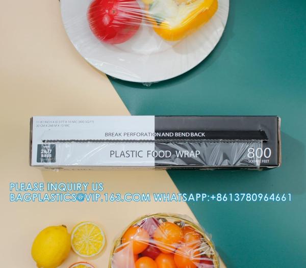 Biodegradable Food Wrap- 1600 SQ. FT. Recyclable, Sustainable Optional Slide Cutter Included, Extra Cling And No Mess