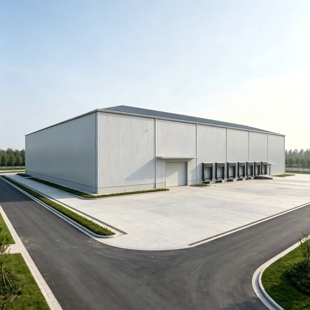  Logistics Distribution Center Steel Structure Warehouse Building Construction with Loading Docks for Industrial Storage