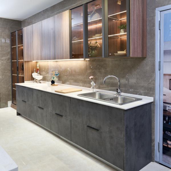 Allure Luxury White Shaker Pvc Acrylic Designs Modular Kitchen Cabinets