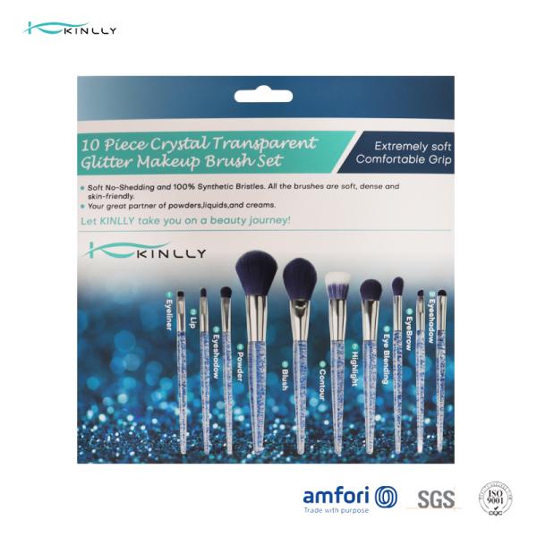 Outils cosmétiques de maquillage du maquillage 10PCS de poignée en plastique cosmétique transparente de brosse de lecture