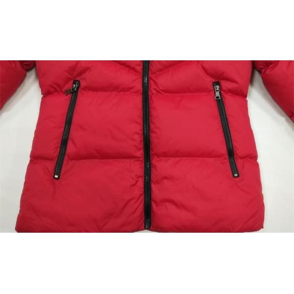Ladies Red Puffa Coat Warm Waterproof Womens Red Puffer Jacket With Fur Hood