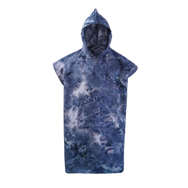 Manufactory Custom Logo Hooded Poncho Changing Digital Print Microfiber Surf Poncho Hooded Bath Beach Microfiber Poncho Towel for Kids