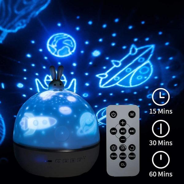 Bunny Star Night Light Projector Night Light Star Projector For Kids Baby Room Romantic Bunny Projection LED Night Lamp