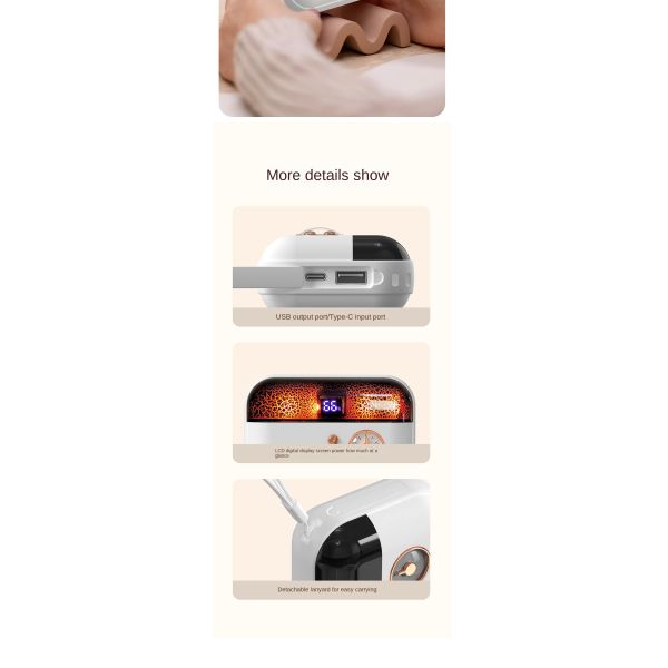 OEM USB Rechargeable Hand Warmer 2 In 1 Self Heating For Household Use