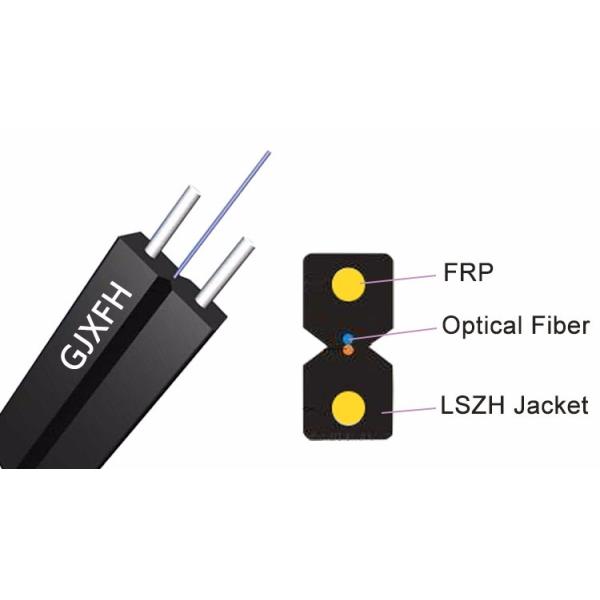 FTTH оптоволоконный кабель для внутреннего GJXFH с 2 FRP стальных проводов прочности член