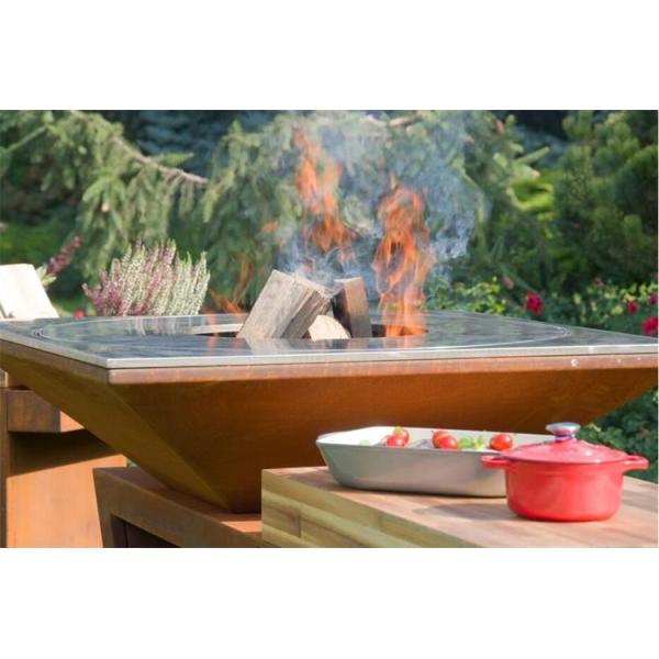 OEM Custom Outdoor Cooking BBQ Gill Corten Metal Garden Barbecue Fire Pit