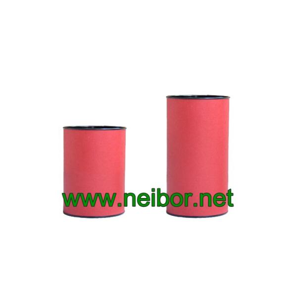 brown color kraft paper tube can box with tin lid and bottom for tea packaging
