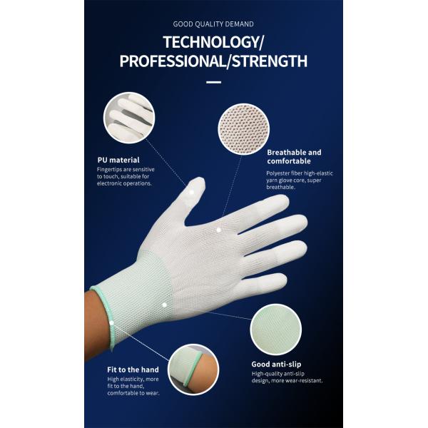 Противостатические перчатки ESD чистой комнаты ткани связали цену перчаток работы дешевую