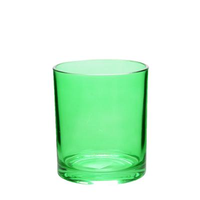 16OZ Jarrões de velas de vidro verde meticulosamente feitos à mão