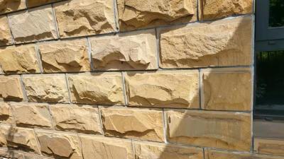 Honey Beige Mushroom Face Sandstone Wall Cladding Outdoor Indoor