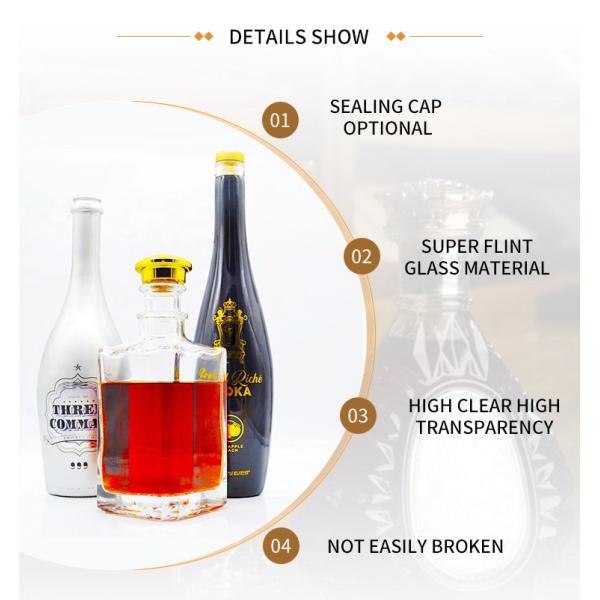 Custom 700ml 750ml Glass Bottle for Gin Rum Whiskey Vodka and More Welcome OEM Orders
