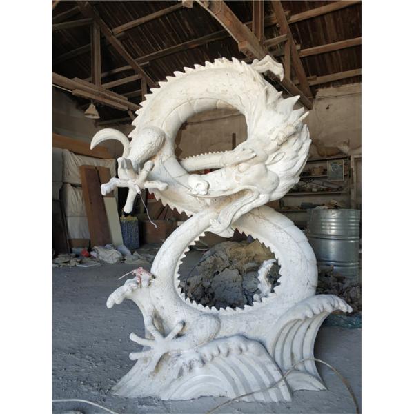 Indoor Decor Custom Fiberglass Statues Lucky Chinese Dragon Sculptures